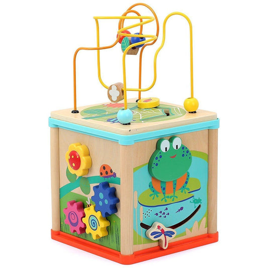 Small Foot Activity Cube with Multifunctional Playing Fun on Five Sides (de madeira) Anne Claire Baby Store 