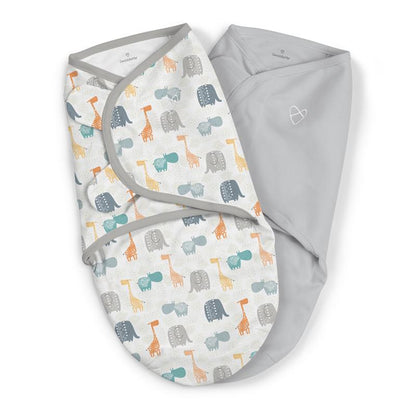 Summer Infant Original - Manta Calmante - Kit com 2 Anne Claire Baby Store Safari e Cinza 0 a 3 meses ( 3.2 a 6.4 kg) 