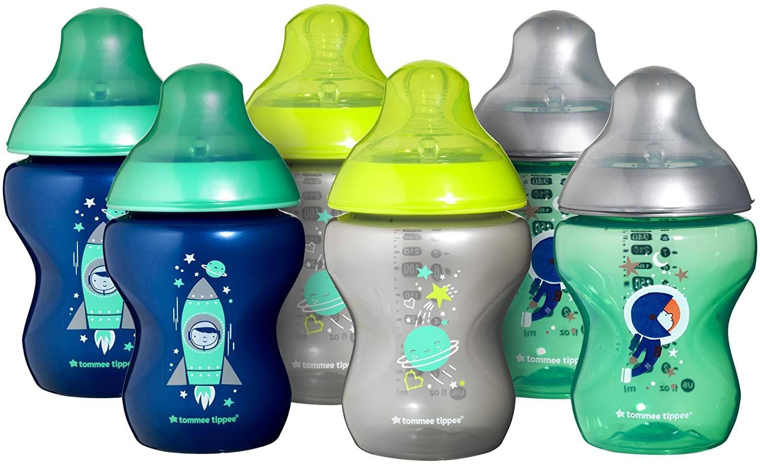 Tommee Tippee Closer to Nature - Kit com 6 mamadeiras decoradas azul 260 ml Anne Claire Baby Store 