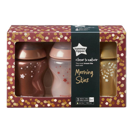 Tommee Tippee Closer to Nature Mamadeiras Morning Skies 260ml - Kit com 3 Anne Claire Baby Store 
