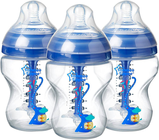 Tommee Tippee - kit de 3 mamadeiras decoradas azul 260 ml Anne Claire Baby Store 