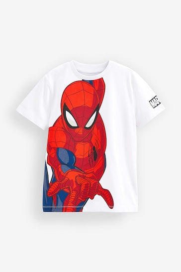 |BigBoy| Camiseta de Manga Curta Branca Super-heróis Vingadores Homem Aranha - (3-16anos)